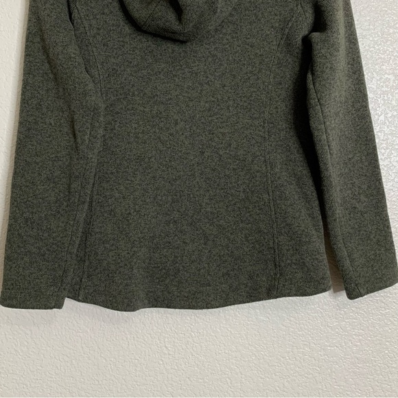 The North Face Girls Size 10-12 Green Heather Fleece Hooded Sweatshirt - Picture 9 of 13